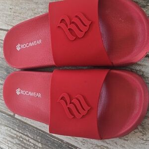 Rocawear Vibrant Red Logo Slide Sandals
